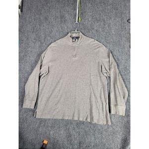 Polo Ralph Lauren Estate Rib 1/4 Zip‎ Pullover Men Sz XXL Sweater Gray Preppy